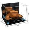 Better Display Cases Acrylic Cowboy Hat Display Case with Mirror Case, Light Blue Risers and Clear Base and Wallmount - 16" x 13" x 12" (A024-B/V61B) view 2