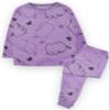 Pusheen Girls Pyjama Set | Purple Velour Fleece All Over Print PJs For Kids | Long Sleeve T-Shirt & Long Leg Pants view 1