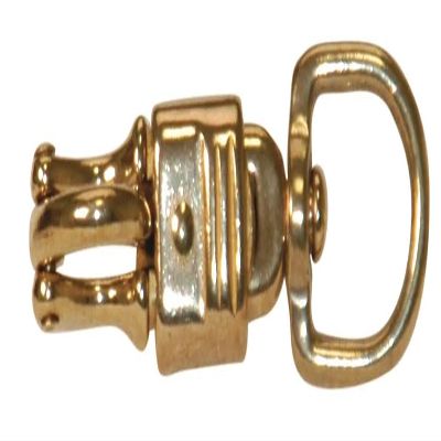 Jeffers Round Eye Brass Panic Snap, 3/4W x 3-5/8L, Solid Brass Quick Release Hook, Round Swivel Eye for Ropes, Leads, Reins, Chains, Tack, Equestrian Equipment, Horse Barn, Stable, 1 Pack