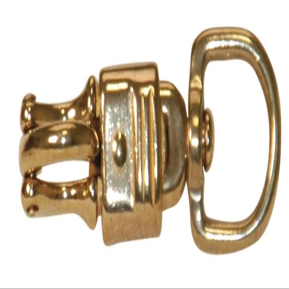 Jeffers Round Eye Brass Panic Snap, 3/4W x 3-5/8L, Solid Brass Quick Release Hook, Round Swivel Eye for Ropes, Leads, Reins, Chains, Tack, Equestrian Equipment, Horse Barn, Stable, 1 Pack