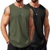 COOFANDY Men's 2 Pack Sleeveless Tank Top Workout Gym Muscle Bodybuilding Tee - Black/Army Green view 1