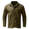 ZYXTIM Men's Shawl Collar Cardigans Wool Blend Button Down Notched V Neck Casual Sweater Blazer with Pockets Plus Size Comfy view 3