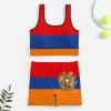 Armenian Flag Women's Yoga Outfit, 2 -piece Shock -proof Sagging Fitness/running/yoga/vest Bra, Sports Set S view 3