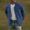 ZYXTIM Men's Shawl Collar Cardigans Wool Blend Button Down Notched V Neck Casual Sweater Blazer with Pockets Plus Size Comfy Navy view 2