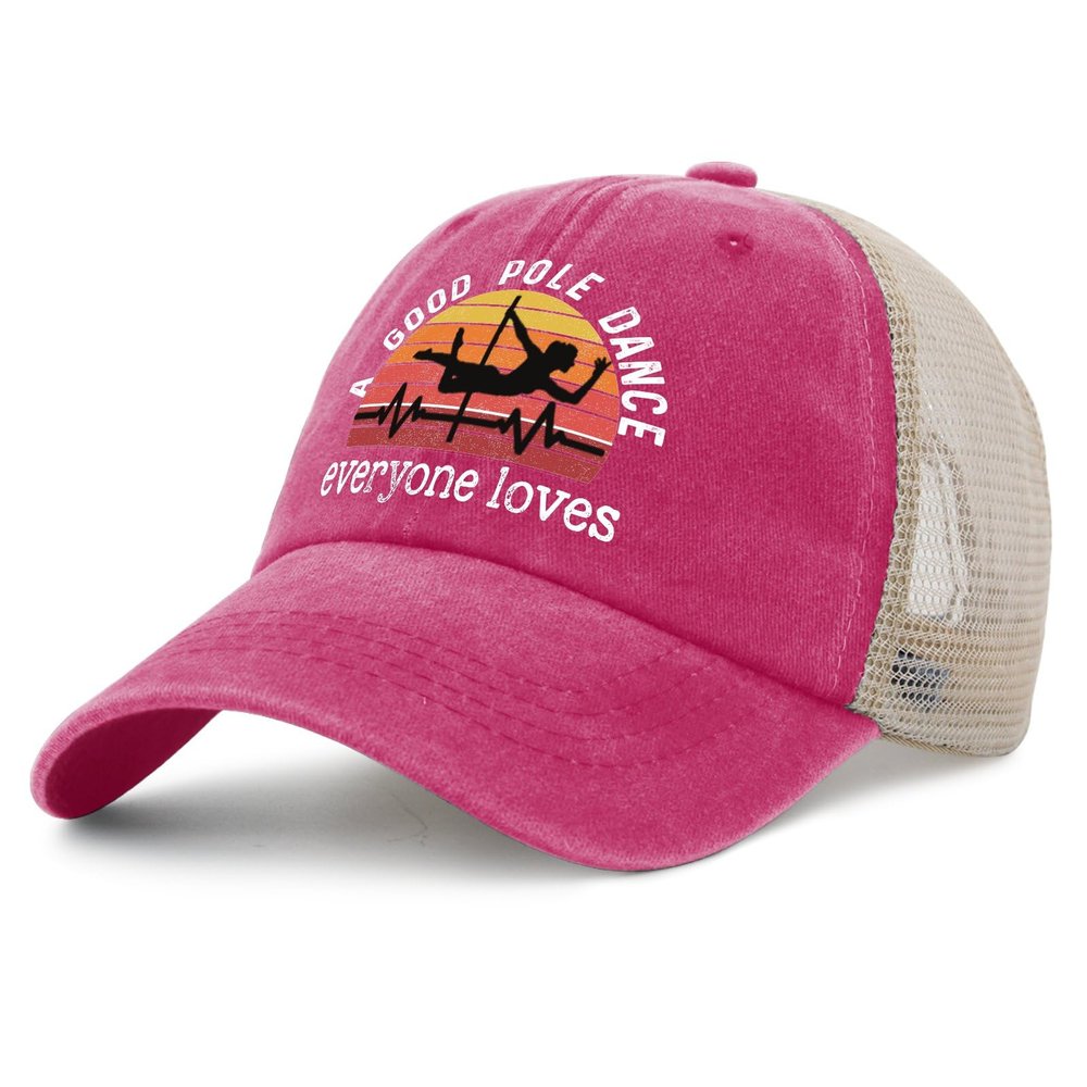 Everyone Loves A Good Pole Dance Hat Mens Funny Fishing Hat Mens Pink Cap Vintage Unique Gifts for Singers