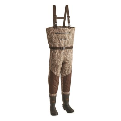 Guide Gear Men's Camo Bootfoot Chest Waders with Boots for Fishing and Hunting, 800 Gram