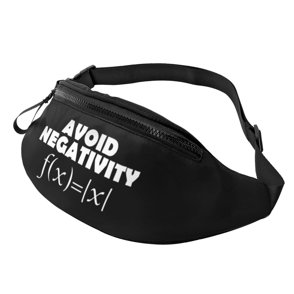 Avoid Negativity Funny Math Unisex Adjustable Waist Bag Outdoor Sports Running Waist Bag Business Travel Phone Bag