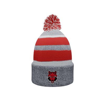Sport Your Gear Arkansas State Red Wolves Winter Knit Pom Beanie Officially Licensed Cold Weather Hat A-State Fan Gear V2