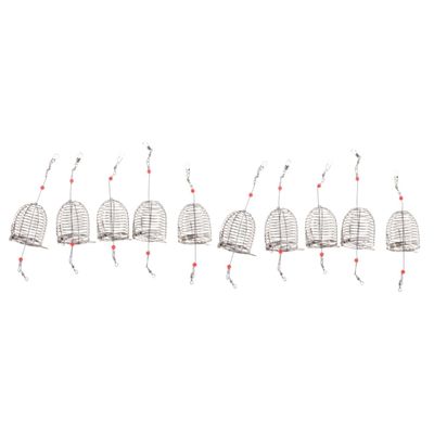 BESPORTBLE 2sets Fishing Tackle Bait Holder 3 Sizes Lure Cage for Smelt Eels Robust Stainless Steel Construction 5pcs*2