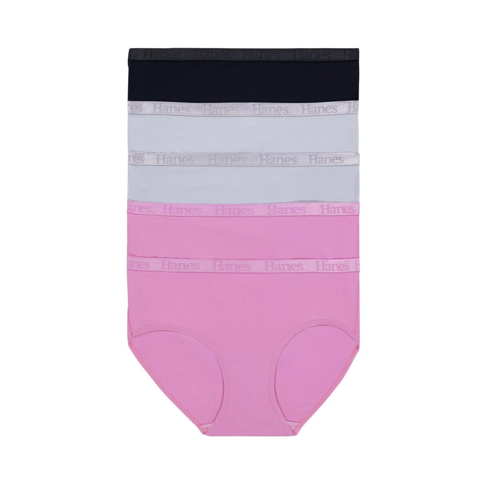 Hanes Women's Originals Ultra SuperSoft Hipster Underwear, 5-Pack, Viscose from Bamboo Panties