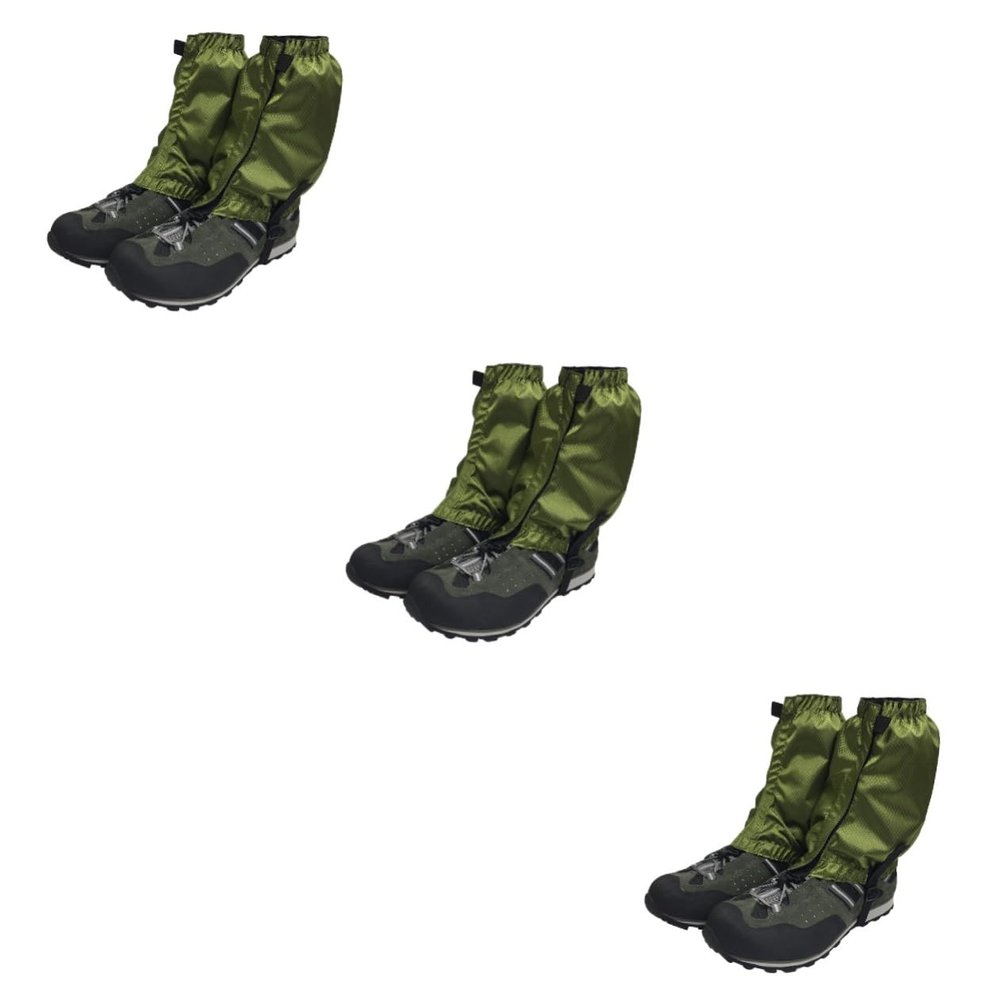 BESPORTBLE 3pairs Ankle Gaiters Lightweight Snow Gaiters for Hiking Walking Climbing Elastic Design for Outdoor Activities Dark Green