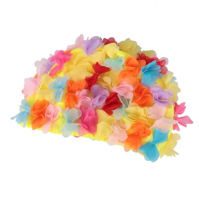 GOOHOCHY 1pc Flower Swim Cap for Women Breathable Comfortable Design Lightweight Fashion Swim Hat for Long Hair for Pool and Beach Use Adorable Summer Accessory
