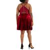 B. Darlin Womens Plus Lace Back Velvet Cocktail and Party Dress Red 18W view 2