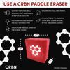 CRBN Pickleball - Paddle Eraser, Best Carbon Fiber Pickle Ball Racket Cleaner, Fast & Easy Rubber Bar to Remove Ball Residue, Dirt, & Minor Scrapes/Scratches - Patent Pending (Red, 2 Pack) view 3