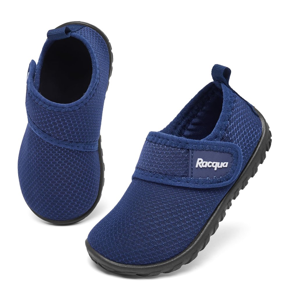 Racqua Baby Swim Pool Beach Aqua Shoes Boys Lightweight Water Swim Slip-On Breathable Pool Girls Beach Quick Dry Shoes Infant Navy 0-3Months