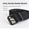 aaton Double Grommet Belt for Men Women, Punk Braided Belts, Canvas Elastic Buckle Stretch Tactical Ratchet Belt for Jeans,Black view 3
