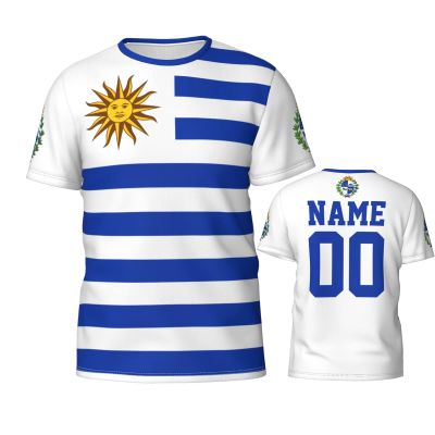 Custom Name Number Uruguay Flag Emblem Men's Patriotic T Shirt 3D Tops Sport Soccer Shirts