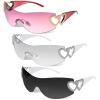 3 Pcs Y2K Rimless Sunglasses Women Men, Y2k Glasses Trendy Shield Wrap Around Sunglasses Oversized Fashion Frameless Sun Glasses UV400 view 1