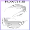 3 Pcs Y2K Rimless Sunglasses Women Men, Y2k Glasses Trendy Shield Wrap Around Sunglasses Oversized Fashion Frameless Sun Glasses UV400 view 4