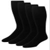 CANDOR AND CLASS Men's Over The Calf MODAL ULTRA SOFT Dress Socks, Seamless Toe, Ribbed, OTC Length Socks (Black OTC Ribbed 4 Pair) view 1