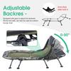 YOUGYM XXL Camping Cot for Adults 330Lbs with Carry Bag, Heavy Duty Folding Bed with Soft Padded Cushion, Portable Camp Bed for Hunting, 180 Adjustable Reclining Outdoor Lounger, Camouflage view 2