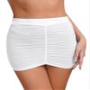 Linjinx Women's Micro Mini Hip Skirt Lace Semi Transparent Bodycon Short Skirt Sheer Stretchy Ultrashort Skirts White E One Size view 1