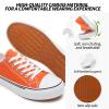 Adokoo Canvas Tennis Shoes for Women Low Top Casual White Black Sneakers for Women Lace Up Fashion Comfortable Walking Shoes (Orange,10.5) view 4