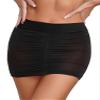 Linjinx Women's Micro Mini Hip Skirt Lace Semi Transparent Bodycon Short Skirt Sheer Stretchy Ultrashort Skirts Black E One Size view 1