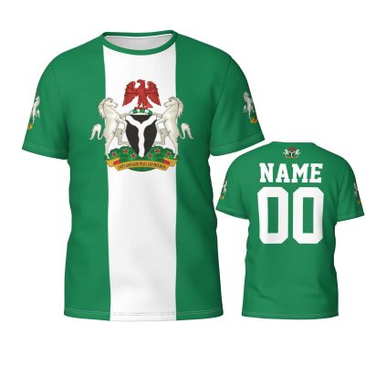 Custom Name Number Nigeria Flag Emblem Men's Patriotic T Shirt 3D Tops Sport Soccer Shirts