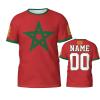 Custom Name Number Morocco Flag Emblem Men's Patriotic T Shirt 3D Tops Sport Soccer Shirts view 1