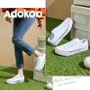 Adokoo Canvas Tennis Shoes for Women Low Top Casual White Black Sneakers for Women Lace Up Fashion Comfortable Walking Shoes (White,10) view 4
