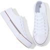 Adokoo Canvas Tennis Shoes for Women Low Top Casual White Black Sneakers for Women Lace Up Fashion Comfortable Walking Shoes (White,6.5) view 1