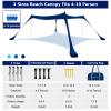 COMMOUDS Beach Tent Sun Shelter - UPF50+ Pop Up Beach Canopy with Sandbags & Sand Shovel & Windproof Poles, Portable Sun Shade for Beach, Camping, Picnics, Backyard (10x10FT) view 2