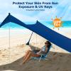 COMMOUDS Beach Tent Sun Shelter - UPF50+ Pop Up Beach Canopy with Sandbags & Sand Shovel & Windproof Poles, Portable Sun Shade for Beach, Camping, Picnics, Backyard (10x10FT) view 3
