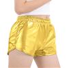 Auranso Girls Metallic Shorts Sparkly Hot Pants Shiny Dance Outfits Short Pants Gold 12-13Years view 2