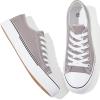 Adokoo Canvas Tennis Shoes for Women Low Top Casual White Black Sneakers for Women Lace Up Fashion Comfortable Walking Shoes (Grey,8.5) view 1