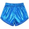 Auranso Girls Metallic Shorts Sparkly Hot Pants Shiny Dance Outfits Short Pants Blue 10-11Years view 1