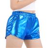 Auranso Girls Metallic Shorts Sparkly Hot Pants Shiny Dance Outfits Short Pants Blue 10-11Years view 2