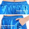Auranso Girls Metallic Shorts Sparkly Hot Pants Shiny Dance Outfits Short Pants Blue 10-11Years view 4