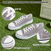 Adokoo Canvas Tennis Shoes for Women Low Top Casual White Black Sneakers for Women Lace Up Fashion Comfortable Walking Shoes (Grey,5.5) view 4