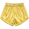 Auranso Girls Metallic Shorts Sparkly Hot Pants Shiny Dance Outfits Short Pants Gold 4-5T view 1
