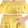 Auranso Girls Metallic Shorts Sparkly Hot Pants Shiny Dance Outfits Short Pants Gold 4-5T view 4