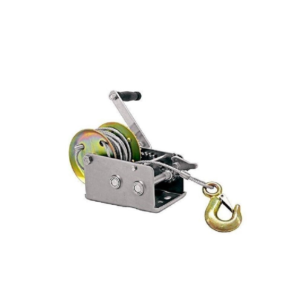 3200lbs Boat Winch 10m x 5mm Steel Cable 2-Speed 8:1, 4:1 Gear Hand Crank Towing