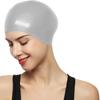 Aegend Swim Caps for Long Hair, Durable Silicone Swimming Caps for Women Men Adults Youths, Easy to Put On and Off, Waterproof Swim Hats Bathing Caps to Keep Hair Dry, 1 Pack, Grey view 1