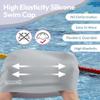 Aegend Swim Caps for Long Hair, Durable Silicone Swimming Caps for Women Men Adults Youths, Easy to Put On and Off, Waterproof Swim Hats Bathing Caps to Keep Hair Dry, 1 Pack, Grey view 4