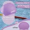Aegend Swim Caps for Long Hair, Durable Silicone Swimming Caps for Women Men Adults Youths, Easy to Put On and Off, Waterproof Swim Hats Bathing Caps to Keep Hair Dry, 1 Pack, Purple view 2