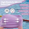 Aegend Swim Caps for Long Hair, Durable Silicone Swimming Caps for Women Men Adults Youths, Easy to Put On and Off, Waterproof Swim Hats Bathing Caps to Keep Hair Dry, 1 Pack, Purple view 4