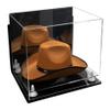 Better Display Cases Acrylic Cowboy Hat Display Case with Mirror Case, White Risers and Clear Base and Wallmount - 16" x 13" x 12" (A024-B/V61B) view 1