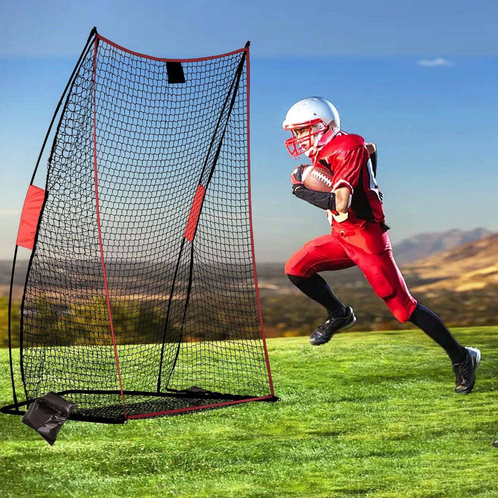 FLITURE Football Kicking Net - 7x4 FT Heavy-Duty Training Net with Steel Frame for Field Goal Training & Punt Practice - Easy Setup for Youth & Adult
