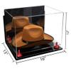 Better Display Cases Acrylic Cowboy Hat Display Case with Mirror Case, Red Risers and Clear Base and Wallmount - 16" x 13" x 12" (A024-B/V61B) view 2